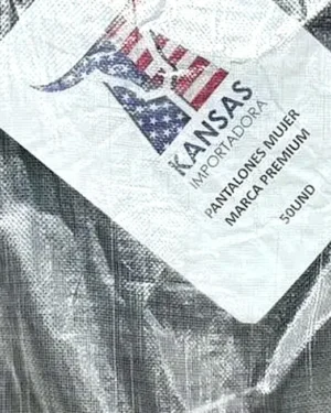 Detalle de la etiqueta - Fardo de pantalones surtidos de marca mujer premium 50 unidades - Importadora Kansas