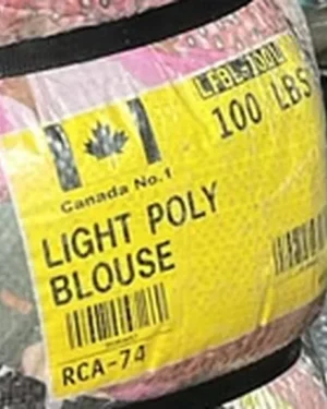Etiqueta del fardo BLUSA POLI 1ERA 45KG - Importadora Kansas